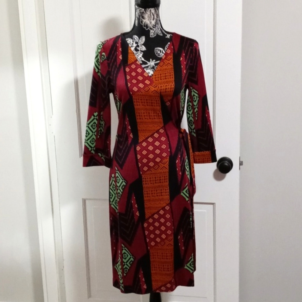 💋Diane Von Furstenberg💋 - Tribal New Julian Two Silk Wrap Dress
